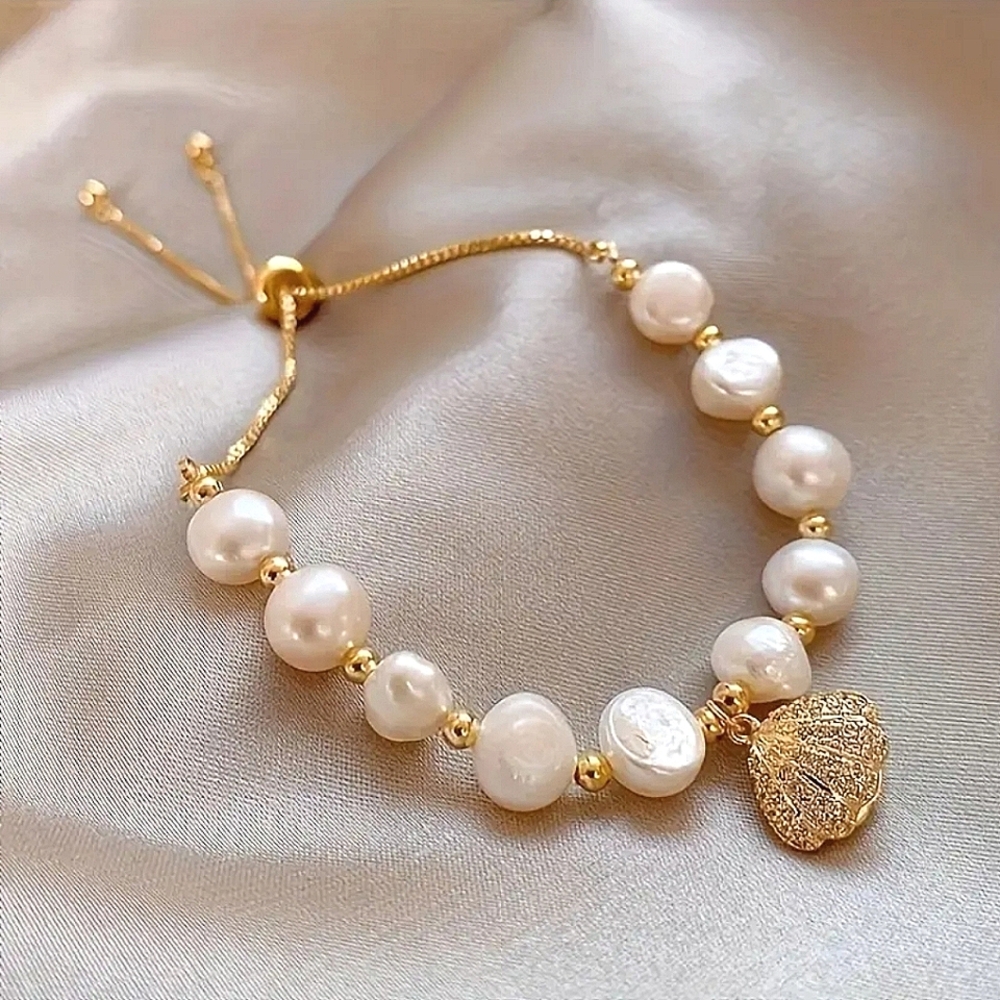 Clamshell Pearl Bracelet Slider